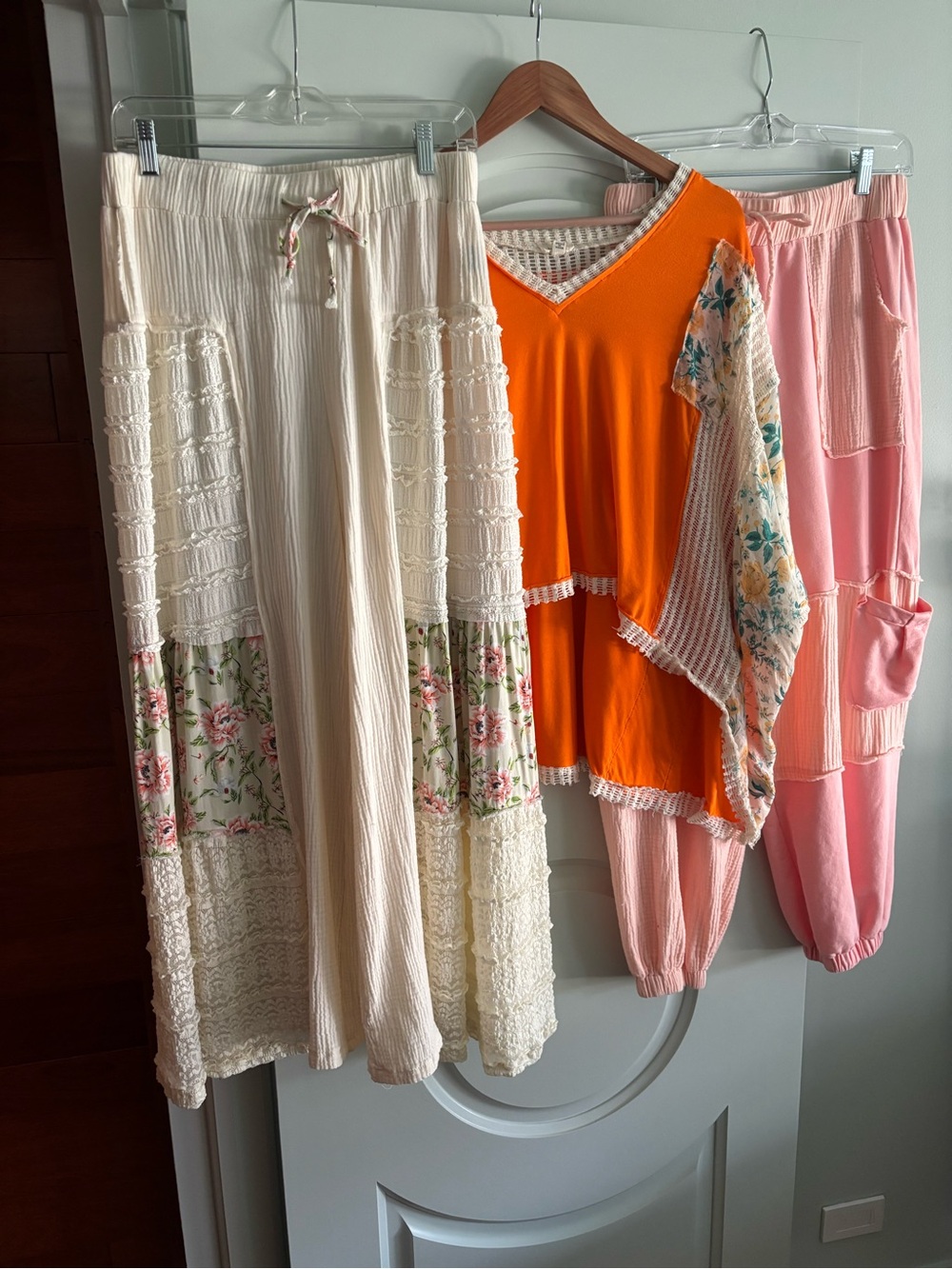 POL bundle Pants are a medium 15in  waist unstretched 27in inseam Top is 39ptp